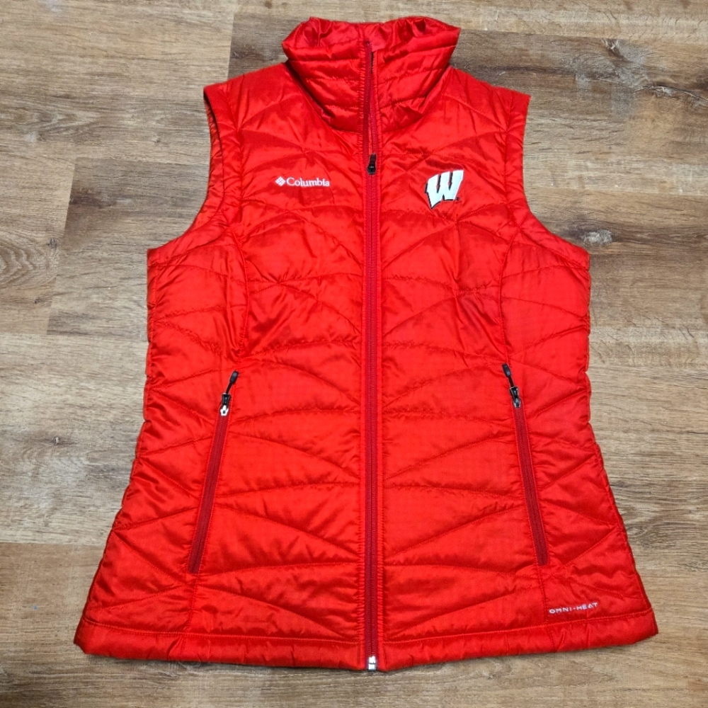Wisconsin Badgers Columbia Red Women's Omni-heat Vest Size Large
